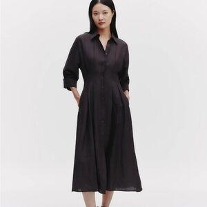 TWP Chocolate M Dress in Delave Linen - NWT